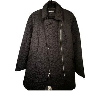 Karl Lagerfeld Women's Textured Black Coat